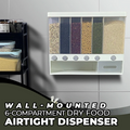 Wall-mounted 6-Compartment Dry Food Airtight Dispenser