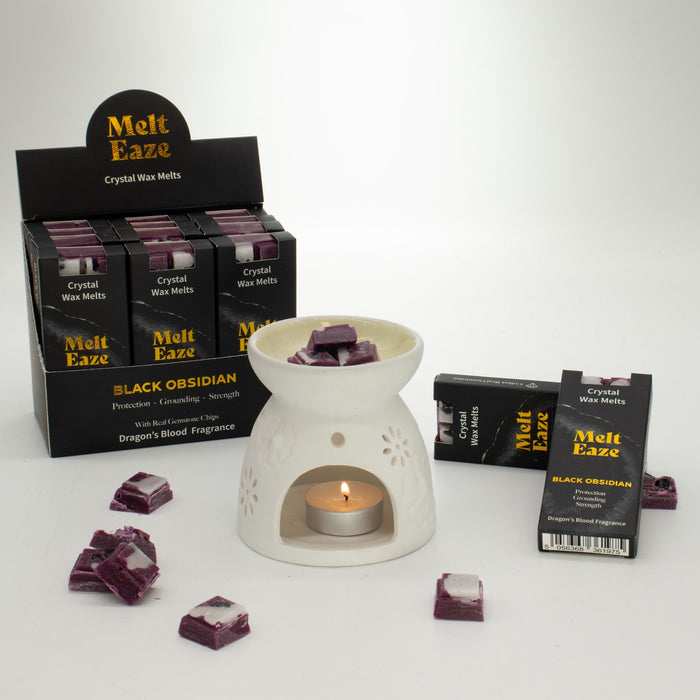 Wax Melts Bar fragrance Dragons Blood With Black Obsidian Gemstone Chips
