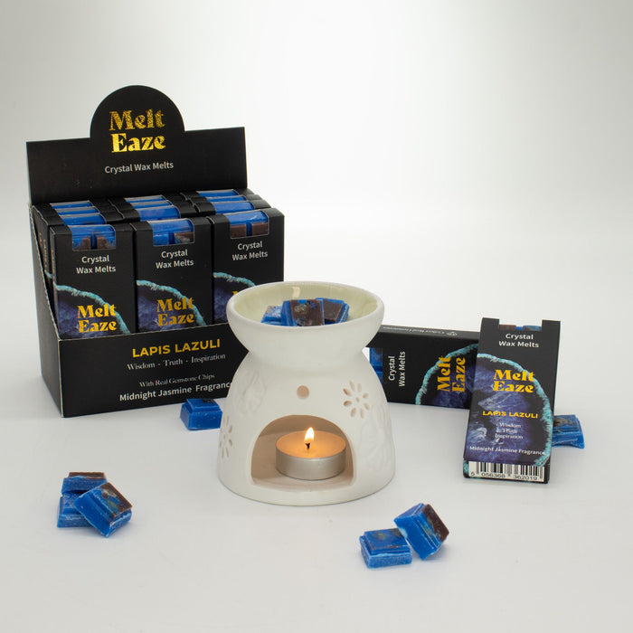 Wax melts bar Jasmine fragrance with Lapis Lazuli gemstone chips