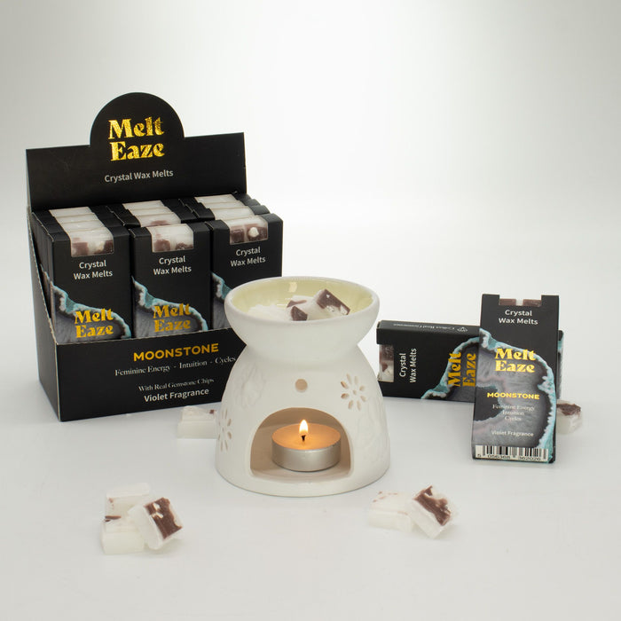 Wax Melts delicate violet fragrance with Moonstone gemstone chips