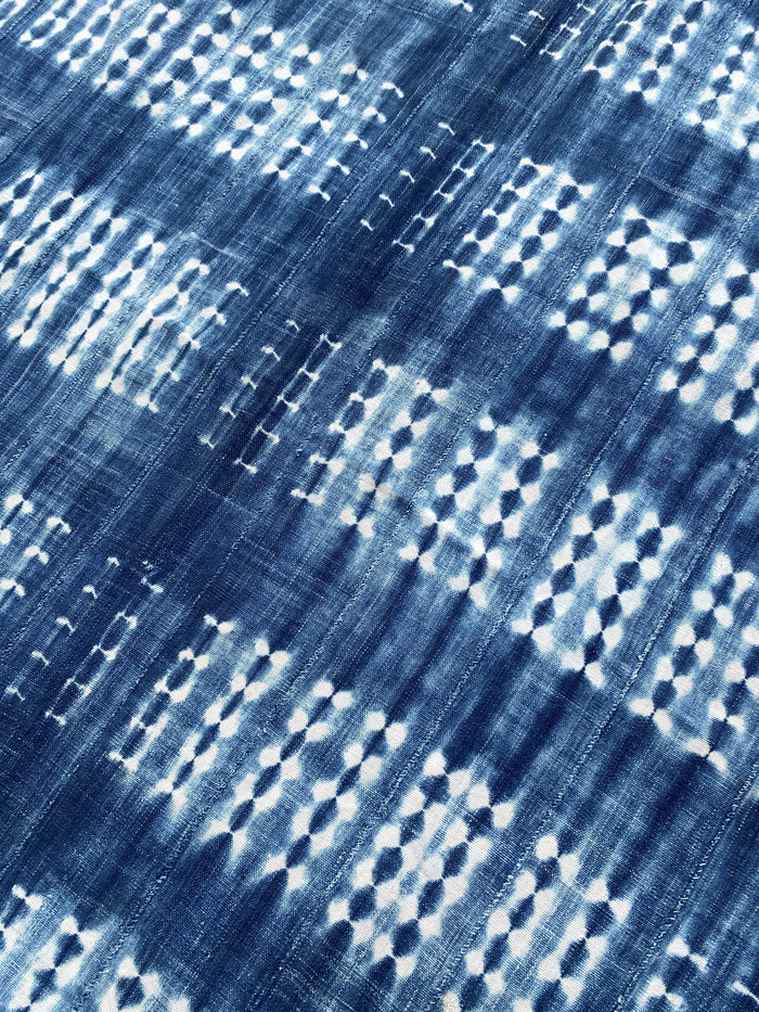 West African Mali Shibori Indigo Throw XII