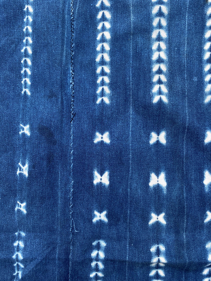West African Mali Shibori Indigo Throw XXIII