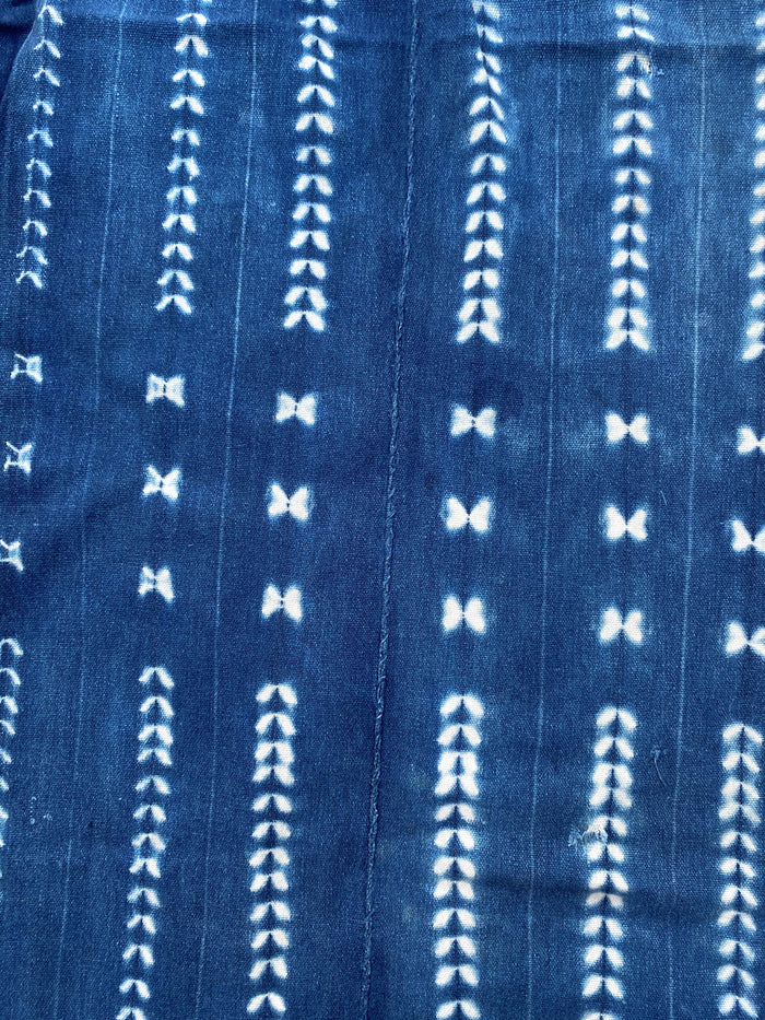 West African Mali Shibori Indigo Throw XXIII