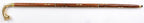 White Whale Fox Walking Stick - Men Derby Canes and Wooden Walking Stick for Men and Women - 37" Brown Ebony Brass Handle in Golden Tone Natural Wood Unisex Cane