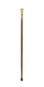 White Whale Knob Shape Walking Stick - Men Derby Canes and Wooden Walking Stick for Men and Women - 37" Brown Ebony Brass Handle in Golden Tone Natural Wood Unisex Cane