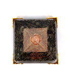 White Whale Orgone Pyramid Energy Generator Reiki Healing Crystal Chakra With Gold Stand Feng Shui Pyramid