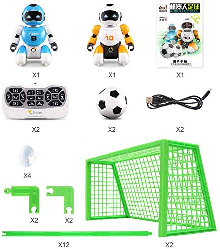White Whale Remote Control Soccer Robot Toy with USB Charging and Multifuctional Remote