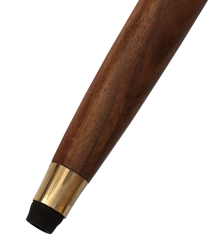 White Whale Telescope Walking Stick - Men Derby Canes and Wooden Walking Stick for Men and Women - 37" Brown Ebony Brass Handle in Golden Tone Natural Wood Unisex Cane