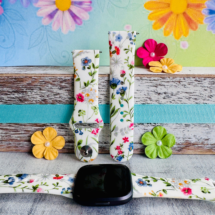 Wildflower's  Print Silicone Band For Fitbit Versa 1/2