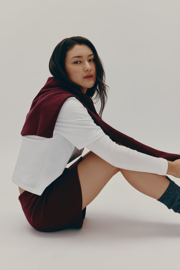 Women's Cozy Mini Skirt in Plum