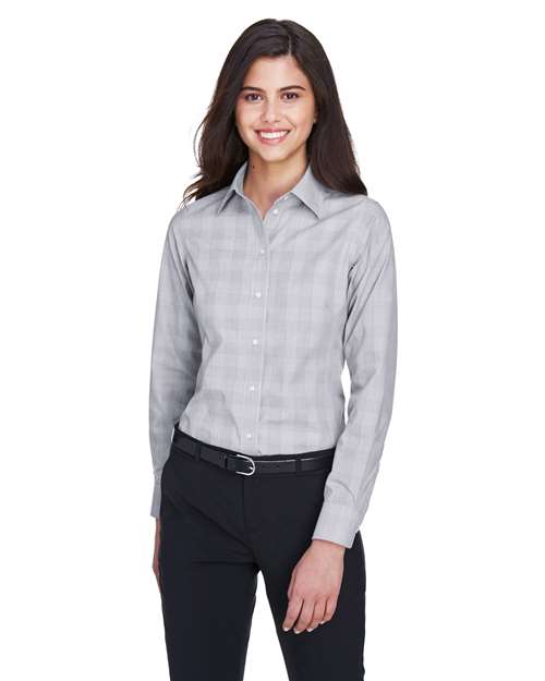 Women's Crown Collection® Glen Plaid Woven Dress Shirt