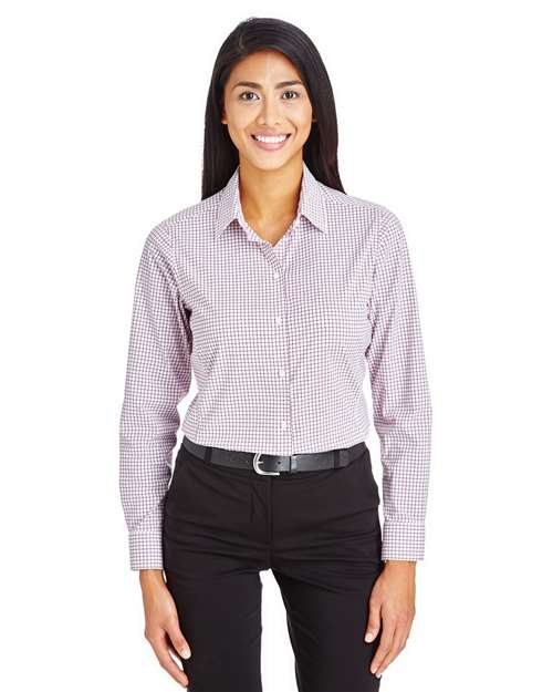 Women's CrownLux Performance® Micro Windowpane Woven Dress Shirt
