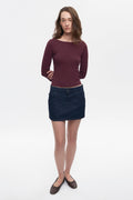 Women's Denim Mini Skirt in Rinse