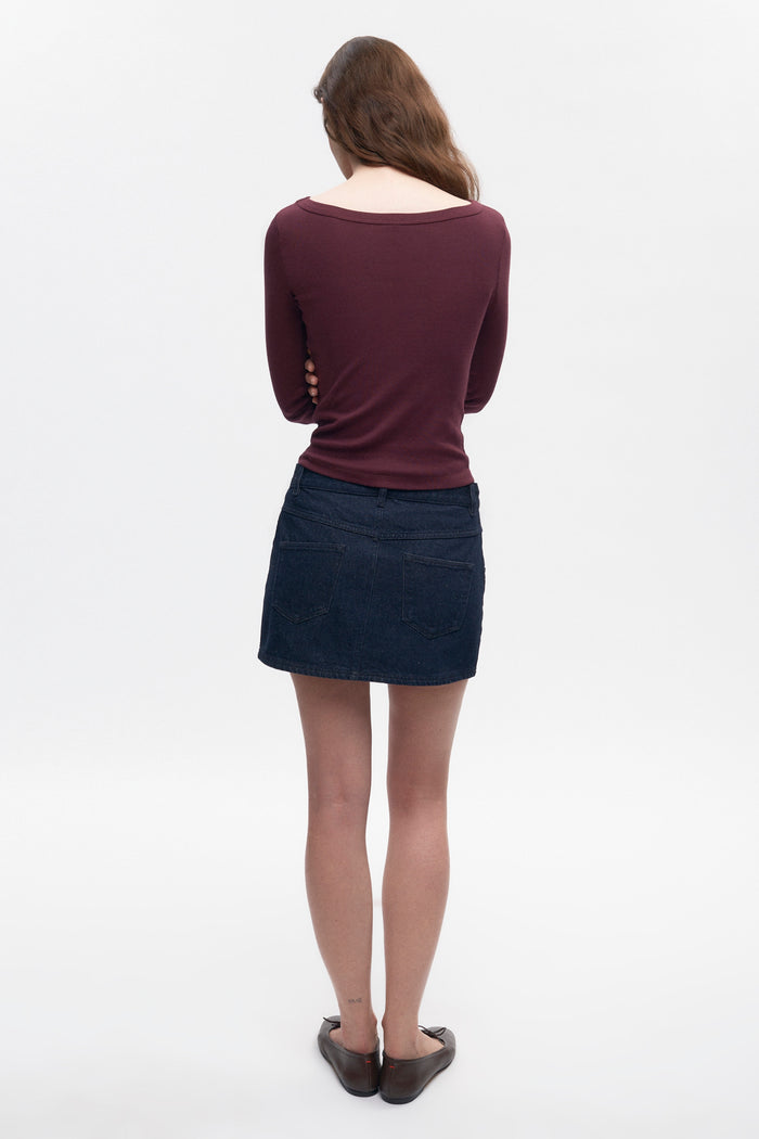 Women's Denim Mini Skirt in Rinse