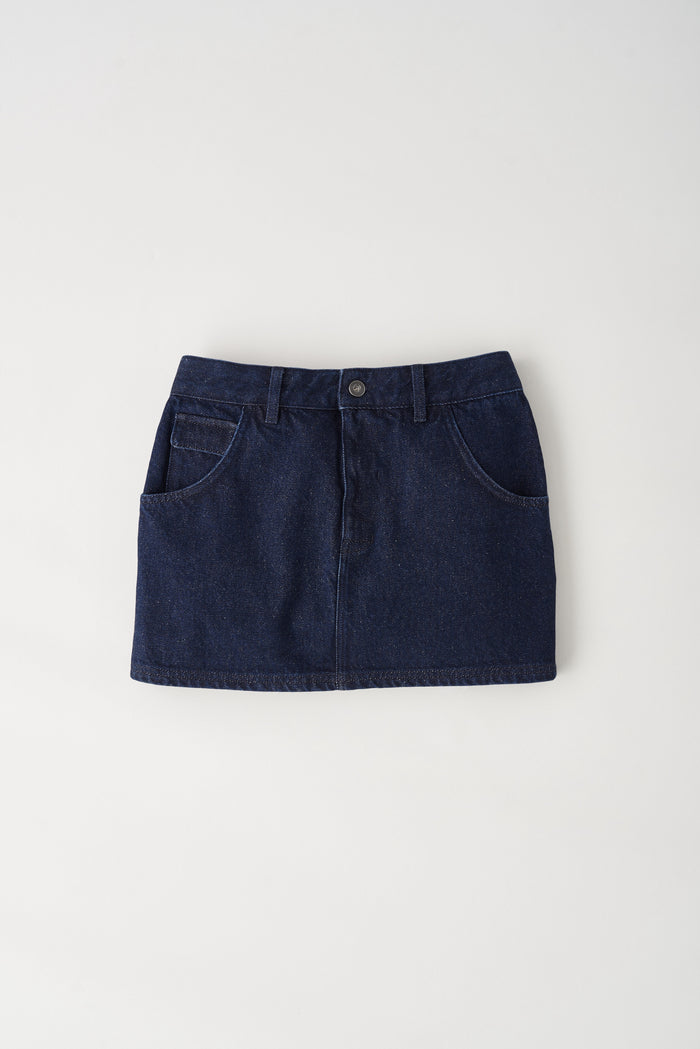 Women's Denim Mini Skirt in Rinse