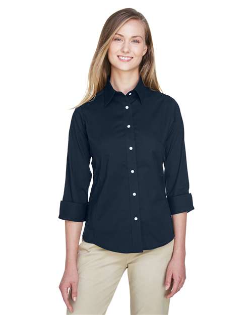 Women's Perfect Fit™ Three-Quarter Sleeve Stretch Poplin Dress Shirt