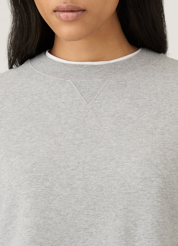 Women's Relaxed Loopback Sweatshirt in Grey Melange