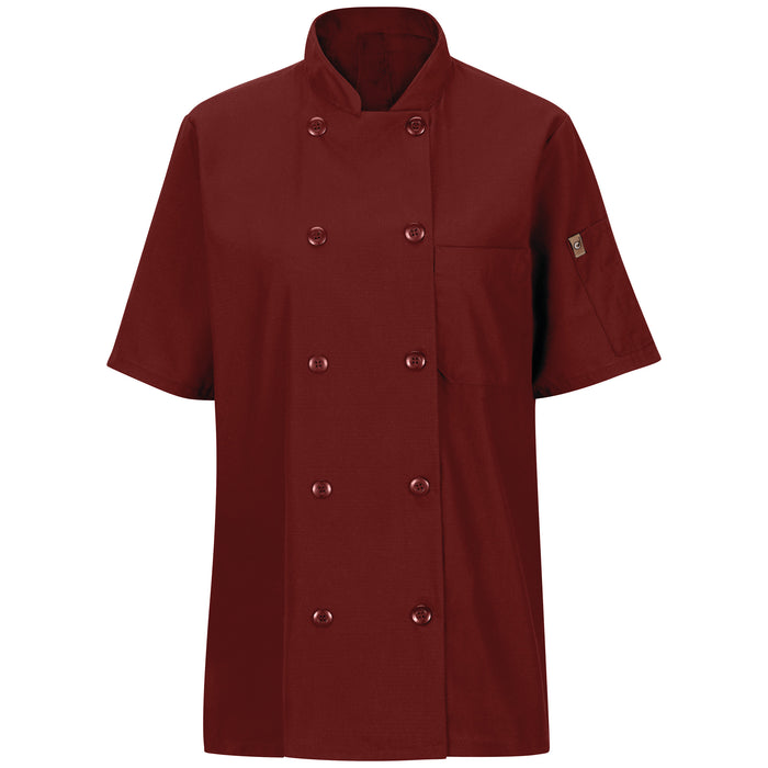 Women's Short Sleeve Chef Coat with OilBlok and MIMIX