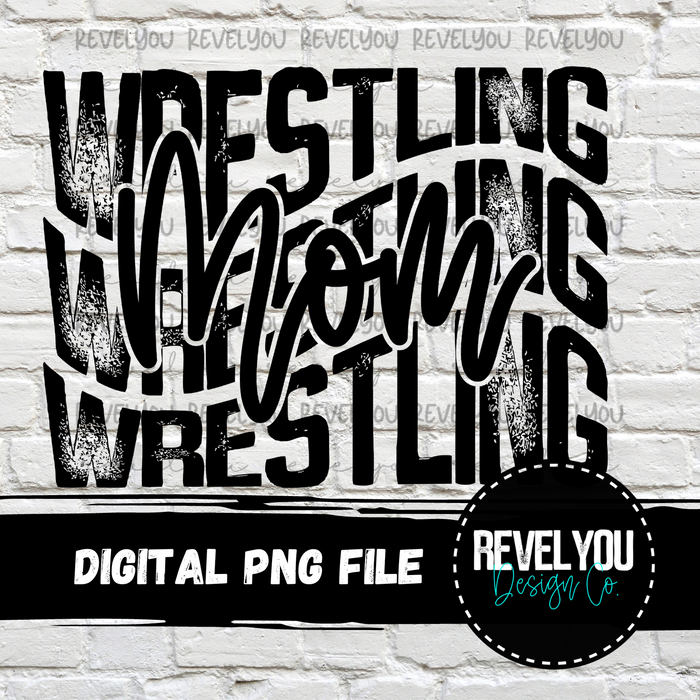 Wrestling Mom Wave (black) - PNG