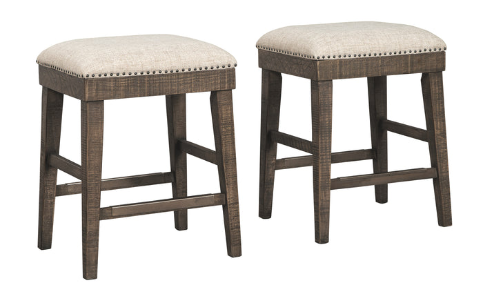 Wyndahl D813-024 Rustic Brown Upholstered Stool 2CN