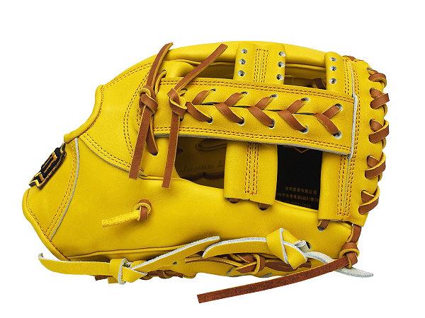 ZETT Pro Japan Steerhide 11.75 inch Infielder Glove - Yellow #4